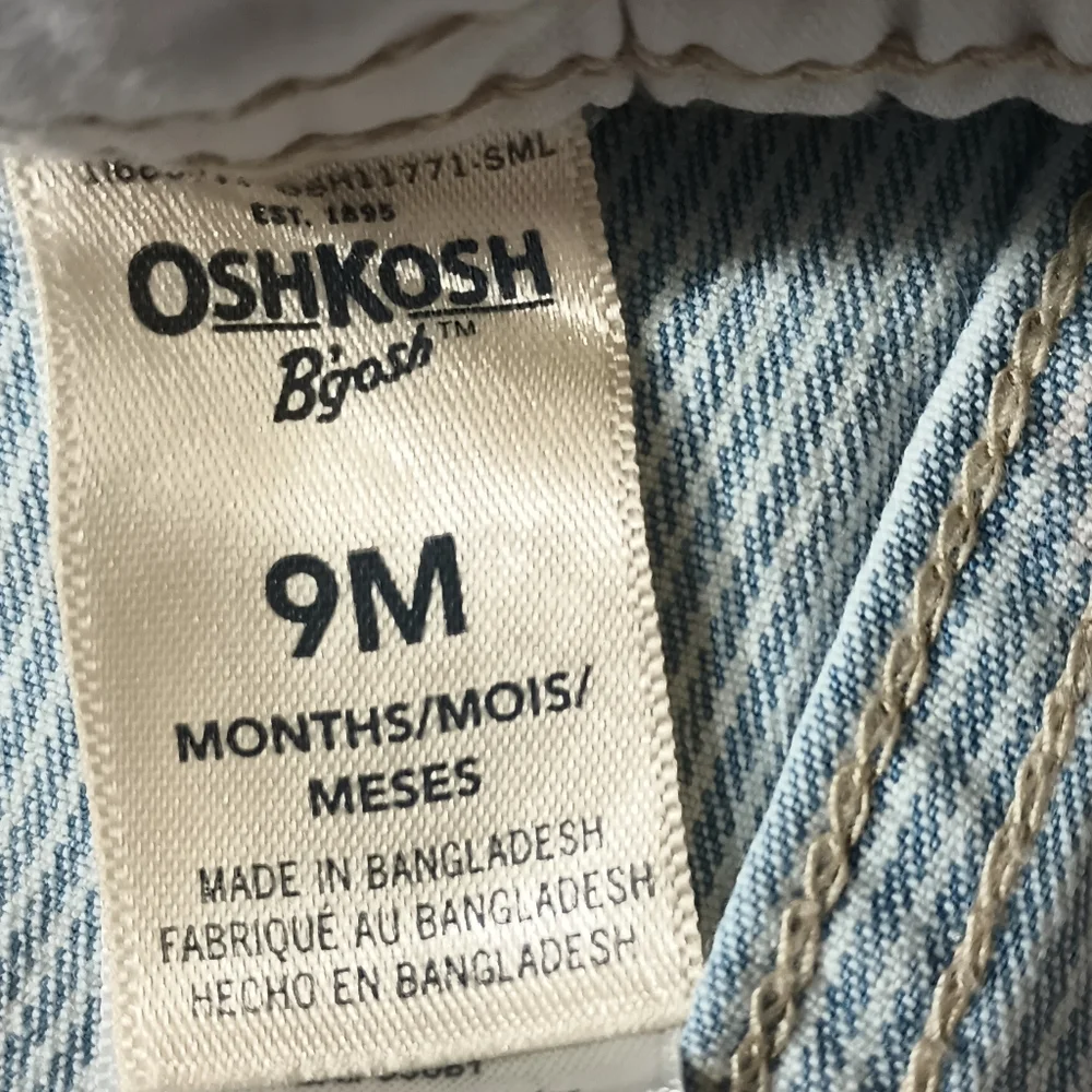 Kids OshKosh B'gosh Blue Jean Floral Overalls 9 M‎